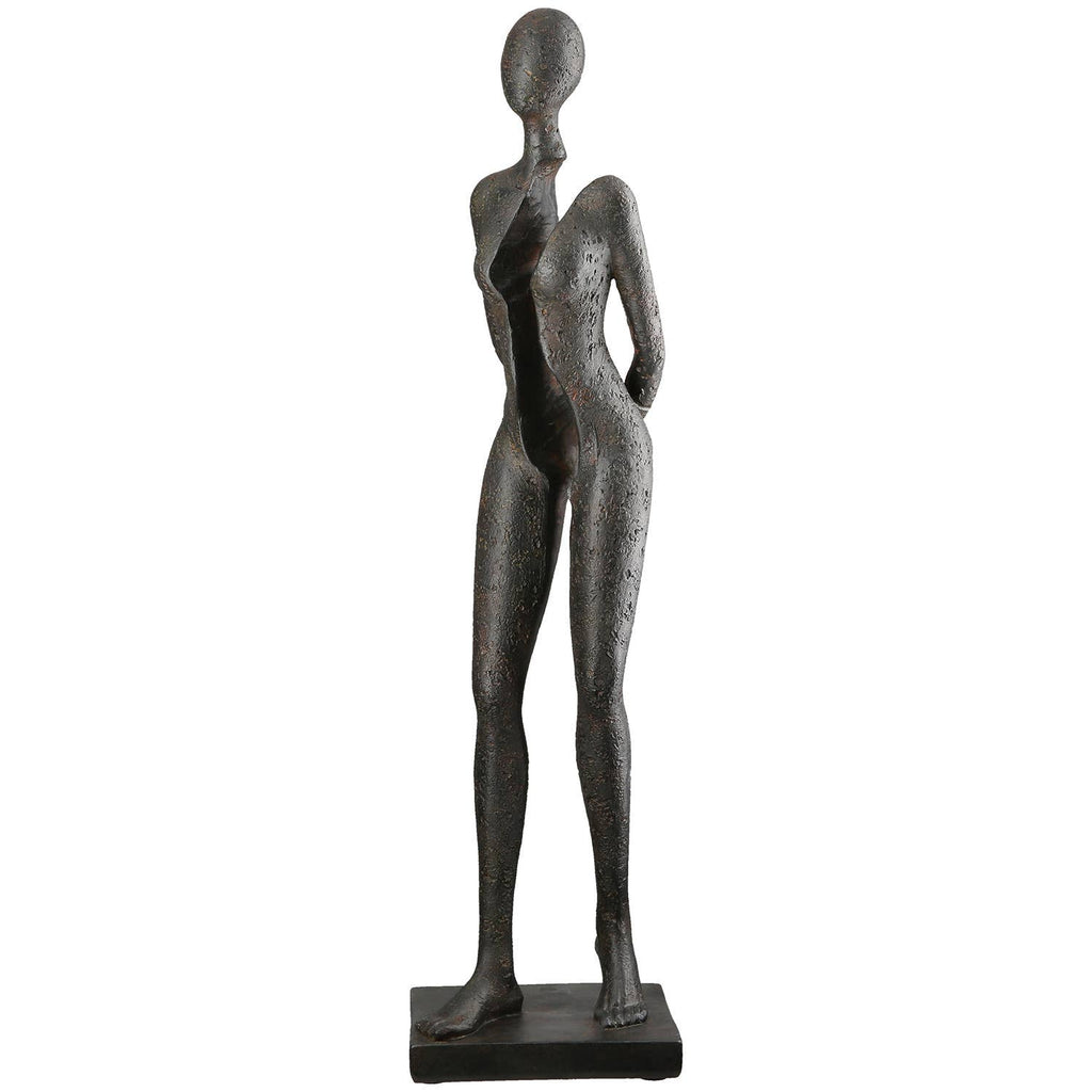 Anthracite Woman Sculpture - LUXONAS HOME