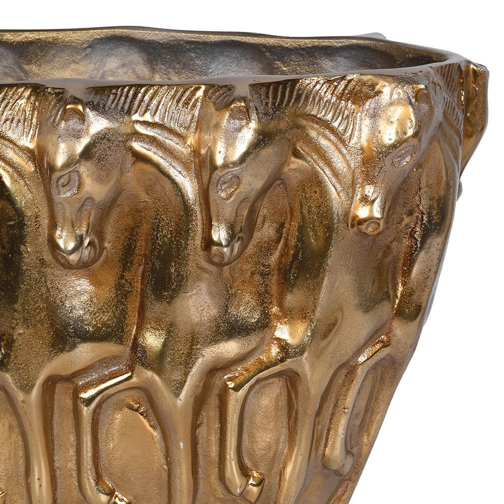 Antique Brass Horse Vase - LUXONAS