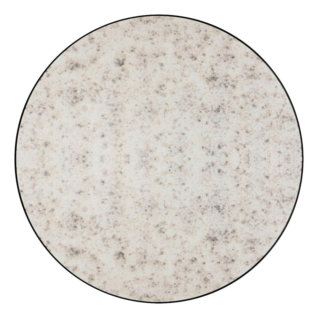 Antique Effect Round Mirror with Black Frame - LUXONAS