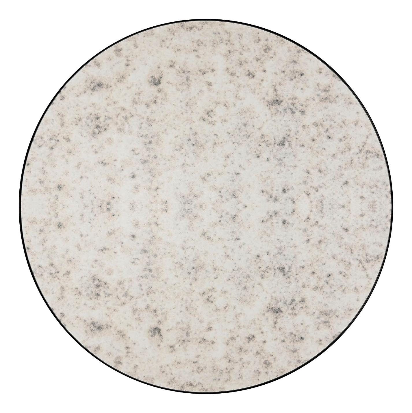 Antique Effect Round Mirror with Black Frame - LUXONAS
