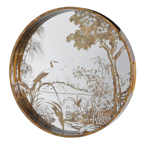 Antique Gold Decorative Grass Tray