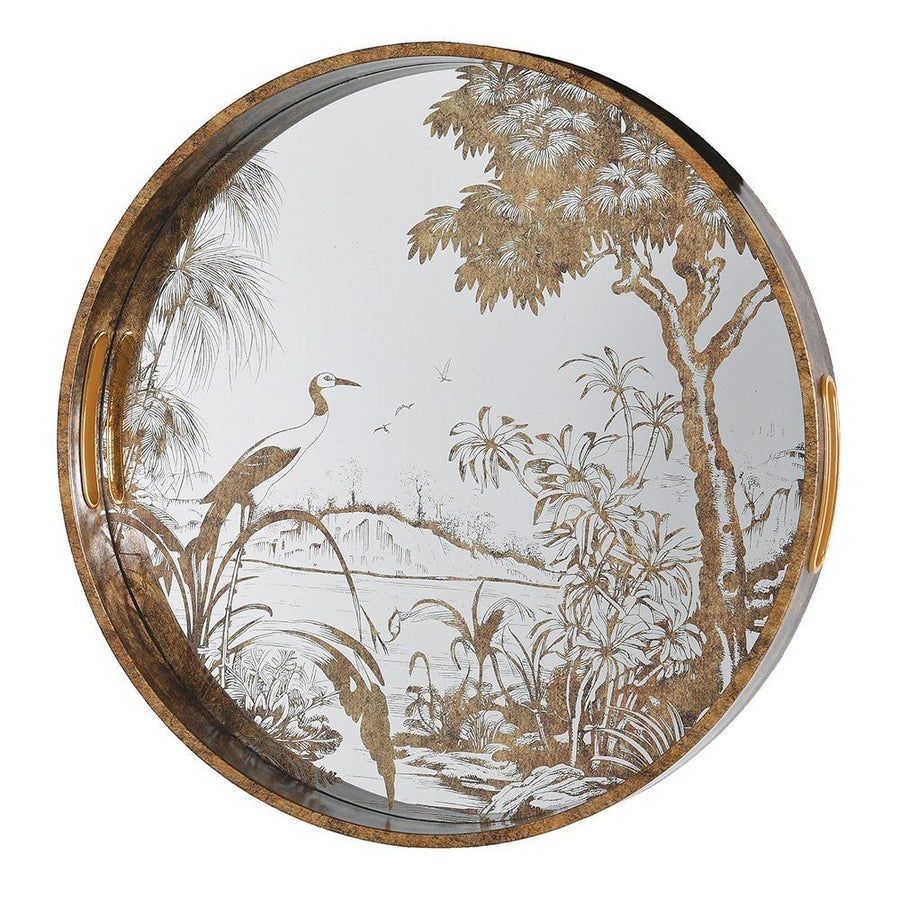 Antique Gold Decorative Grass Tray
