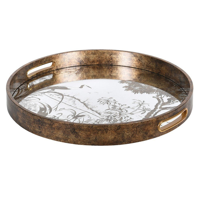 Antique Gold Decorative Grass Tray