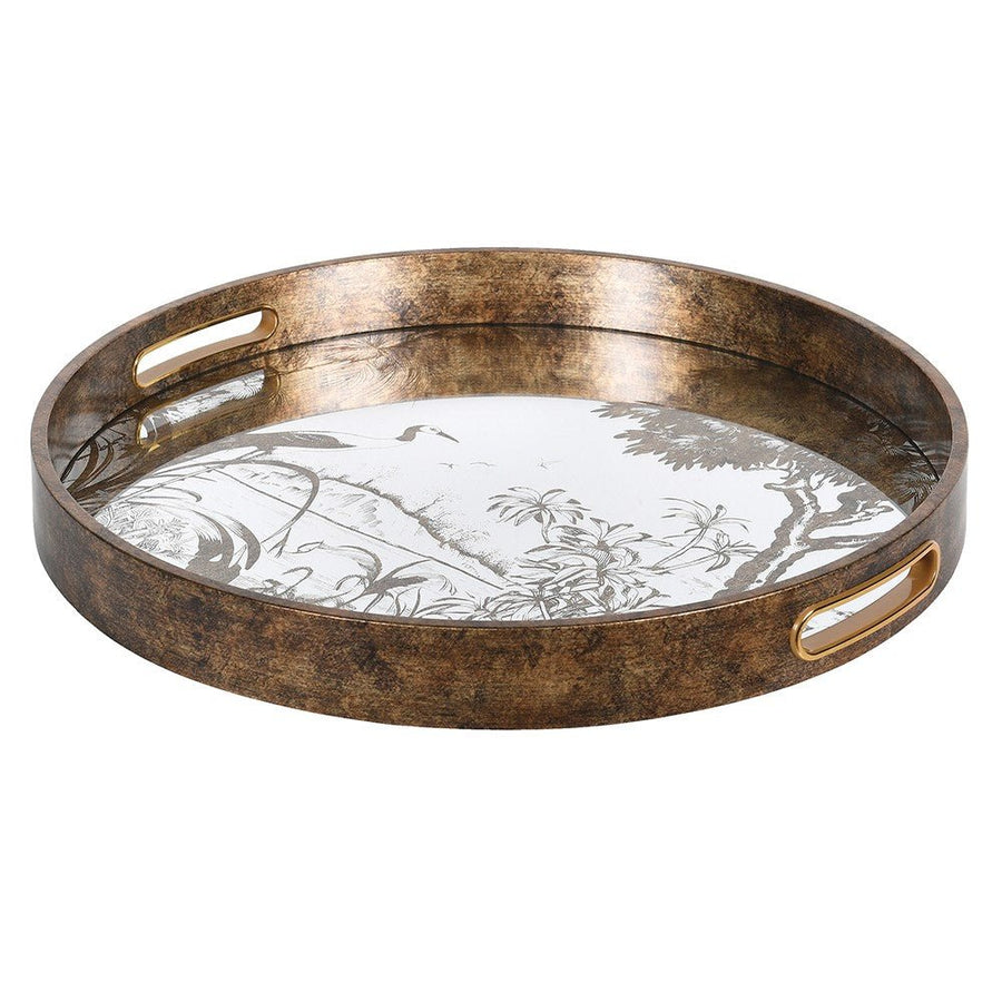 Antique Gold Decorative Grass Tray