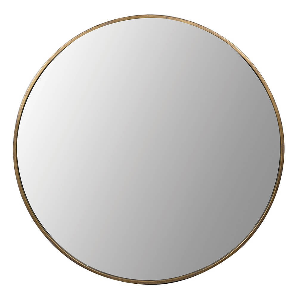 Antique Gold Round Mirror - 120cm