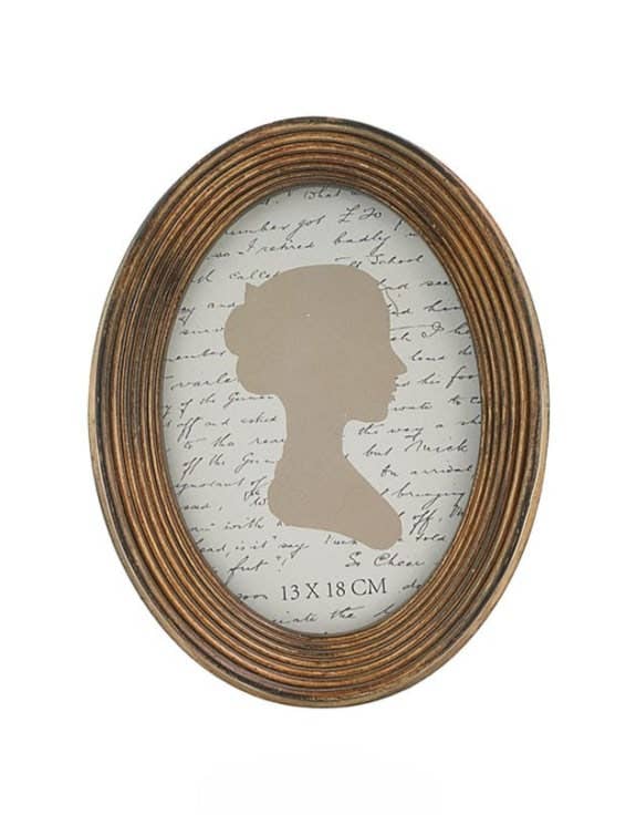 Antique Gold Ribbed Oval 5x7 - Inch Photo Frame - LUXONAS HOME