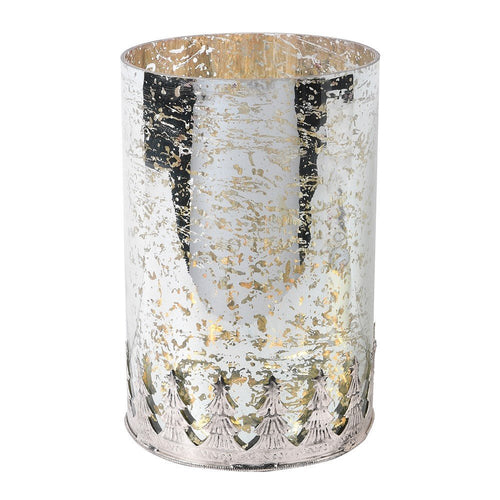 Antique Silver Tall Xmas Tree Candleholder