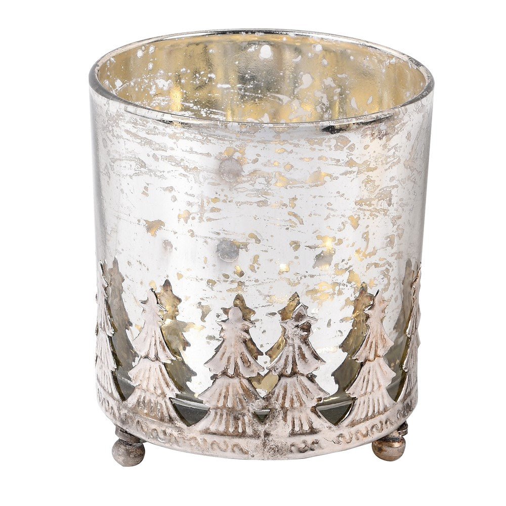 Antique Silver Xmas Tree Candleholder - LUXONAS