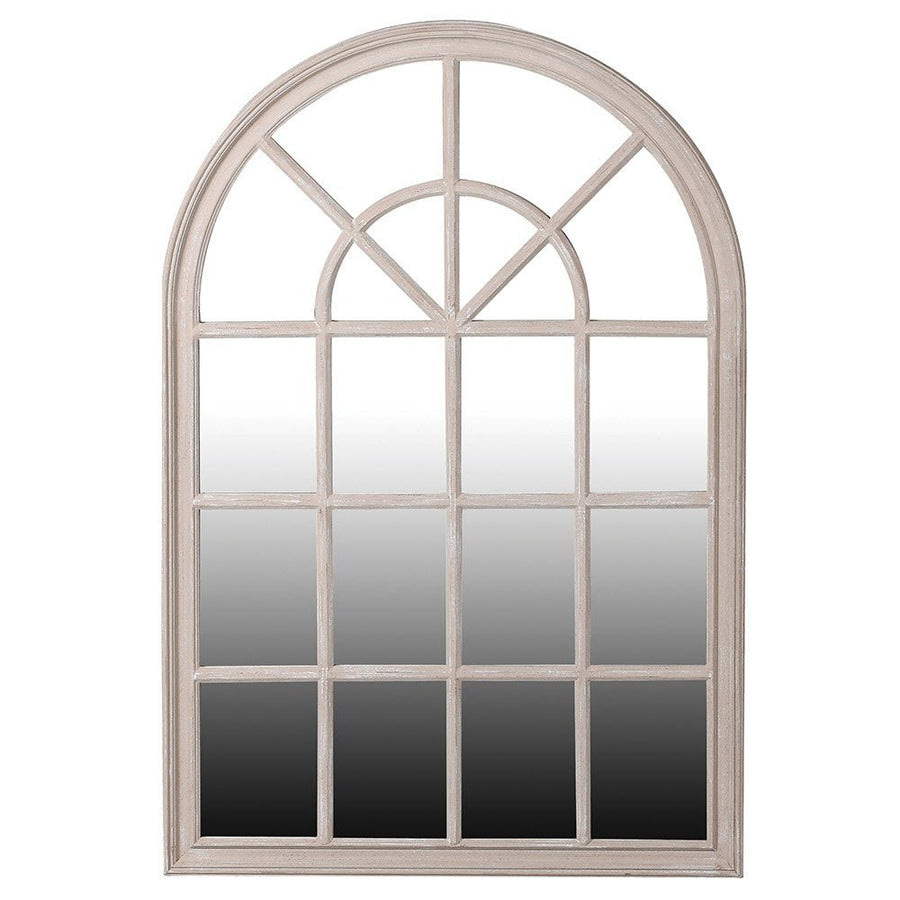 Antique Taupe Window Mirror