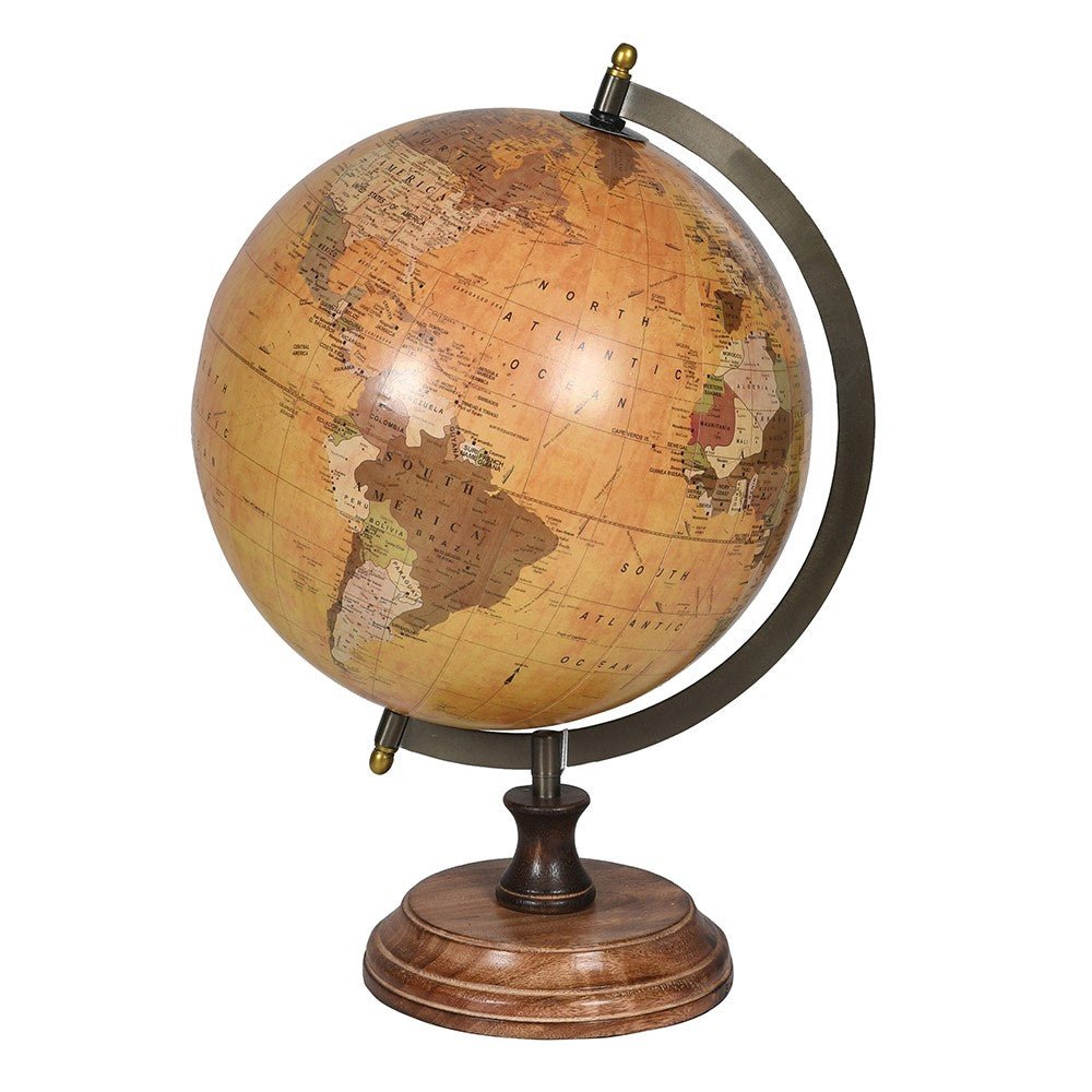 Antique World Globe - Elegant Home Decor