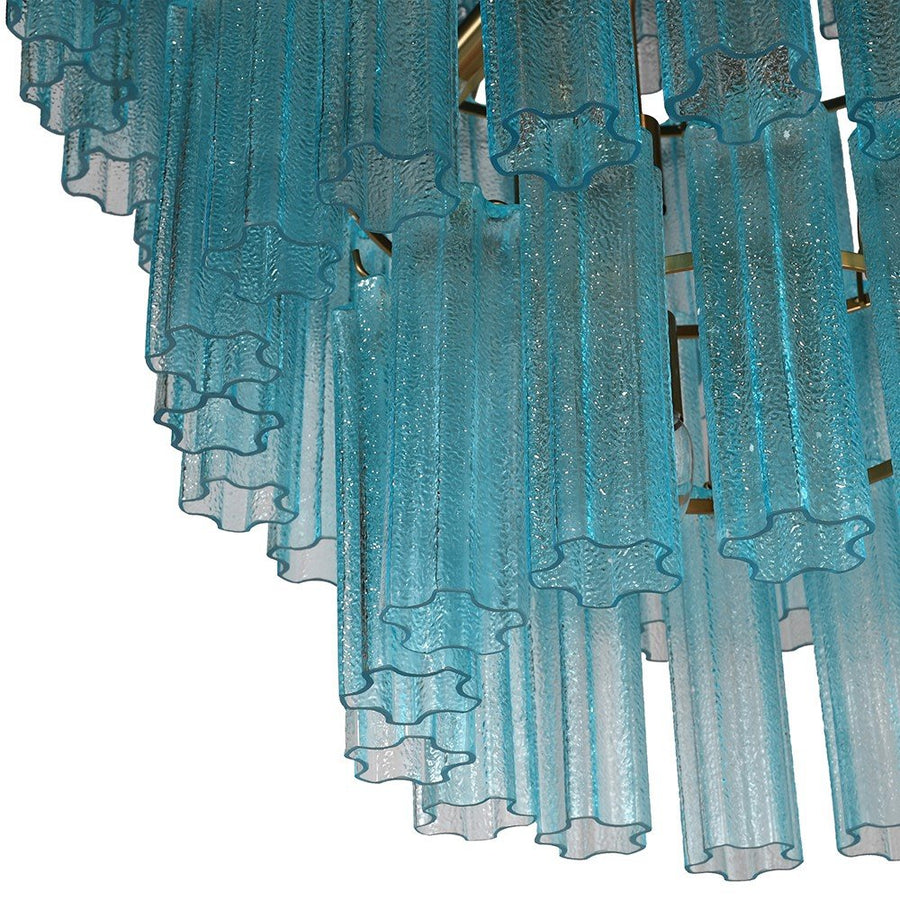 Aquamarine Glass 5 Tier Chandelier