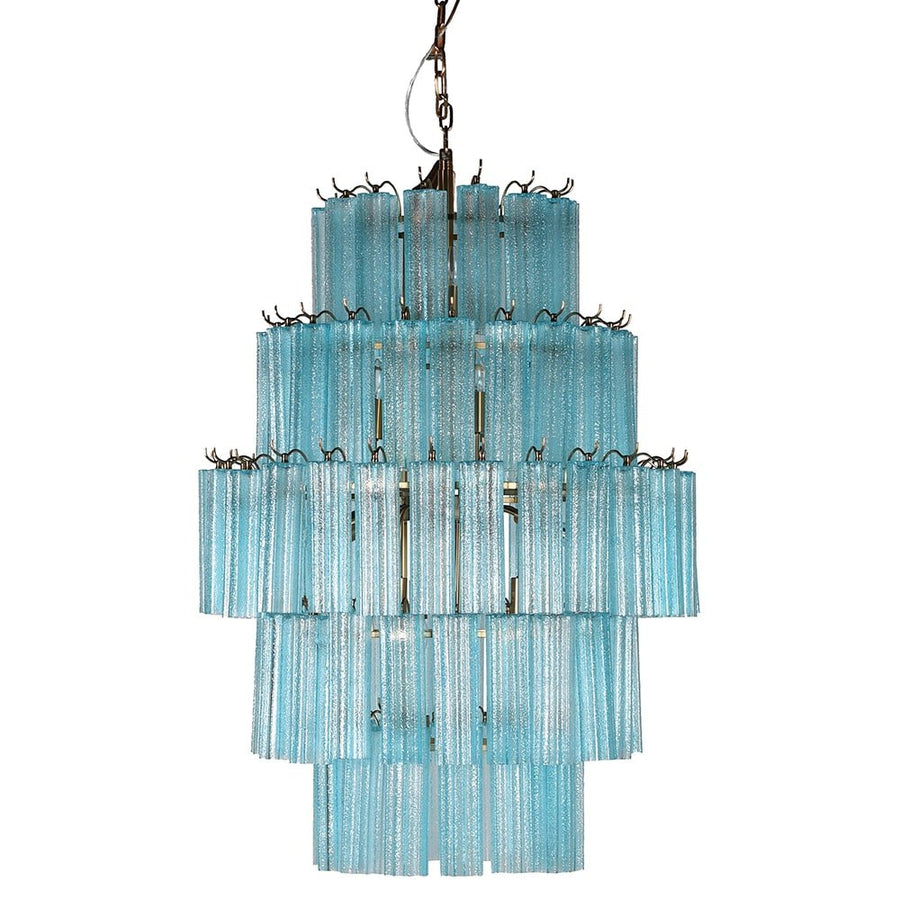 Aquamarine Glass 5 Tier Chandelier