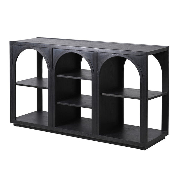 Arched Console Table with Shelves