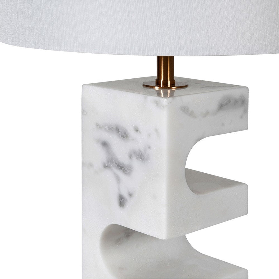 Arches Marble Table Lamp with Linen Shade