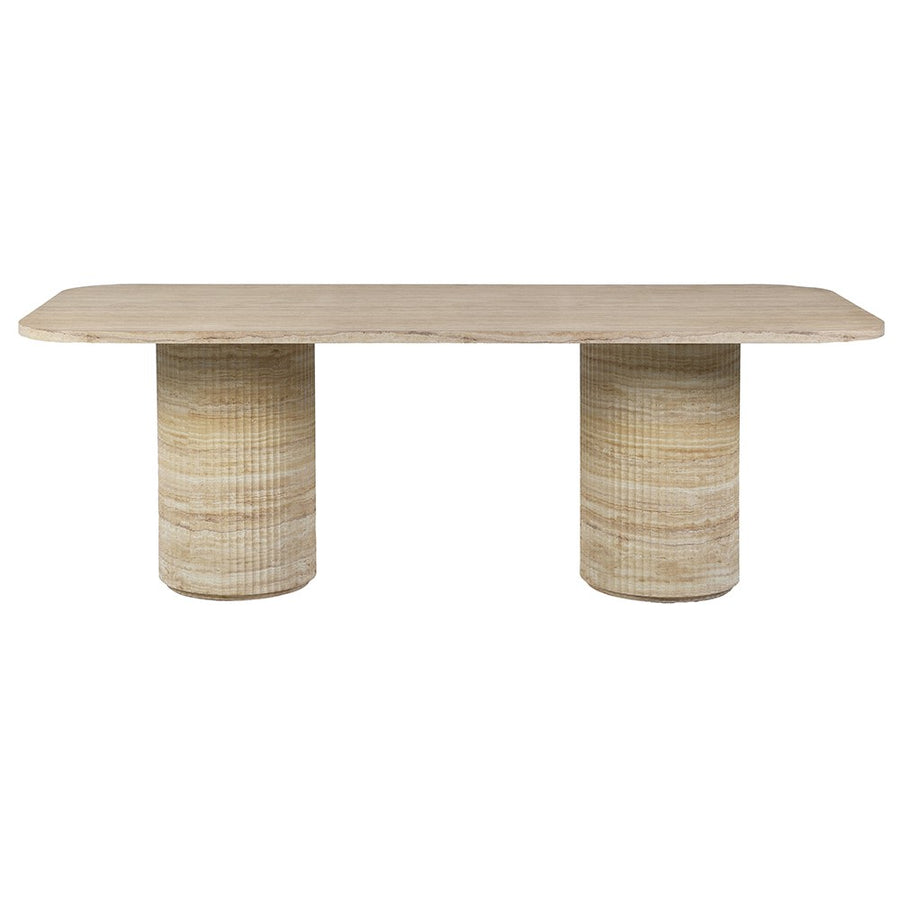 Arden Faux Travertine Dining Table