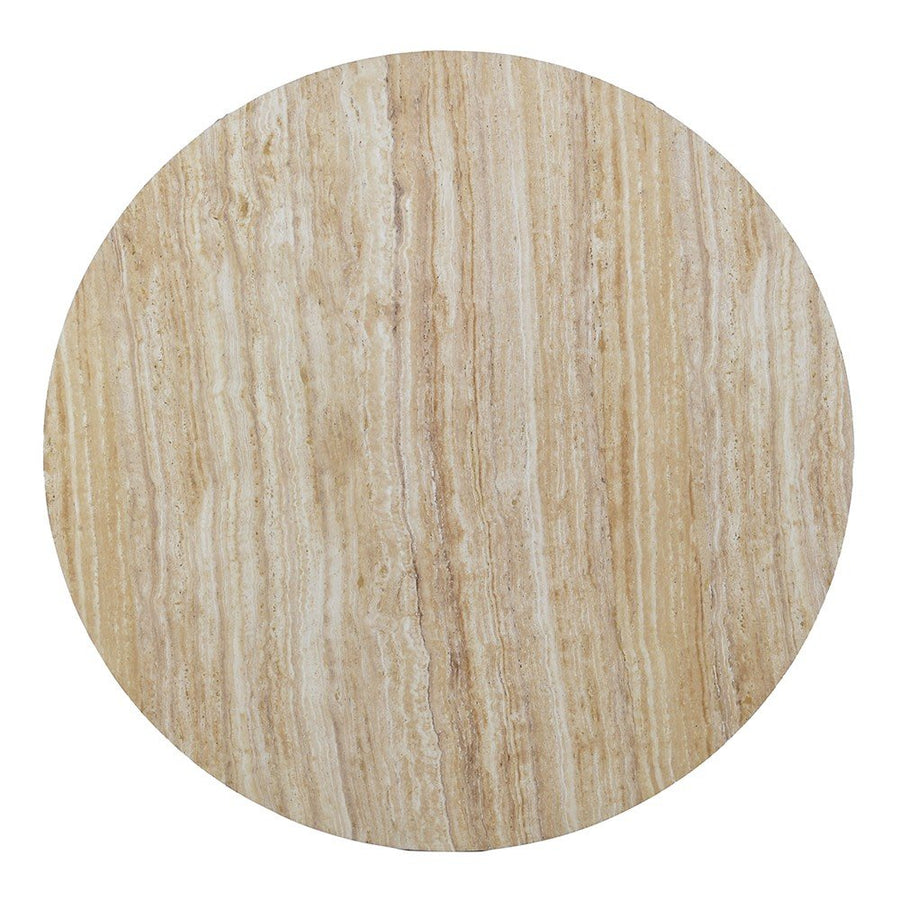 Arden Faux Travertine Round Coffee Table