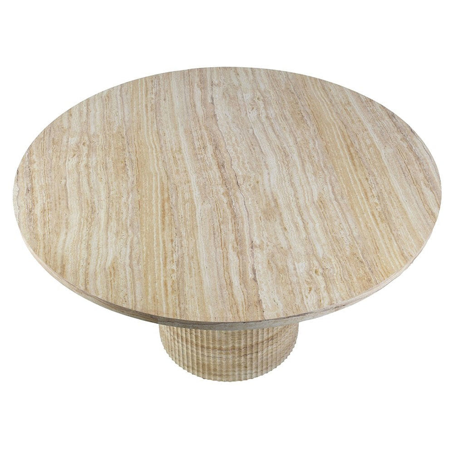 Arden Round Faux Travertine Dining Table