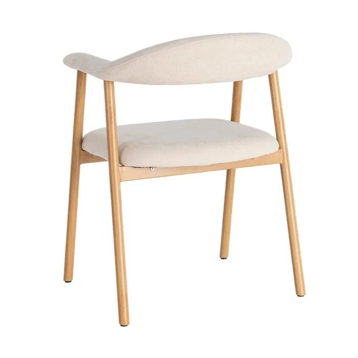 Arlo Arm Chair Cream Fabric-Metal