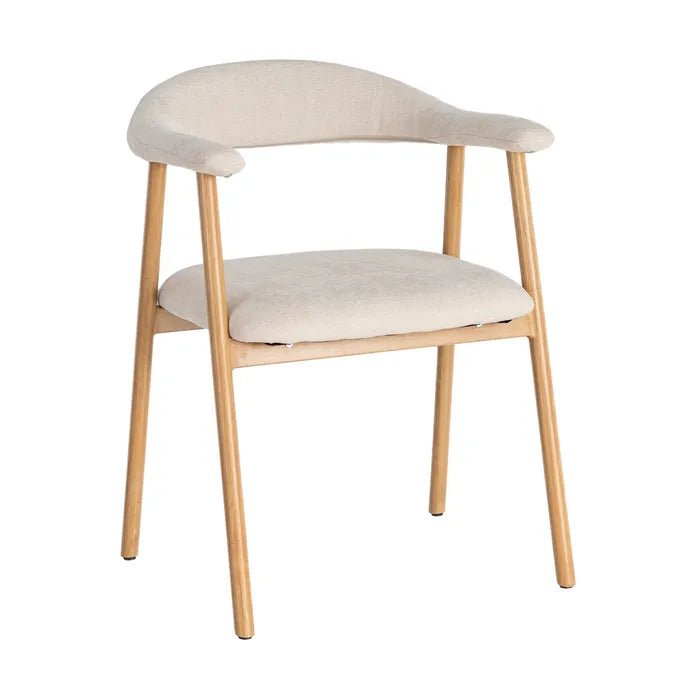 Arlo Arm Chair Cream Fabric-Metal