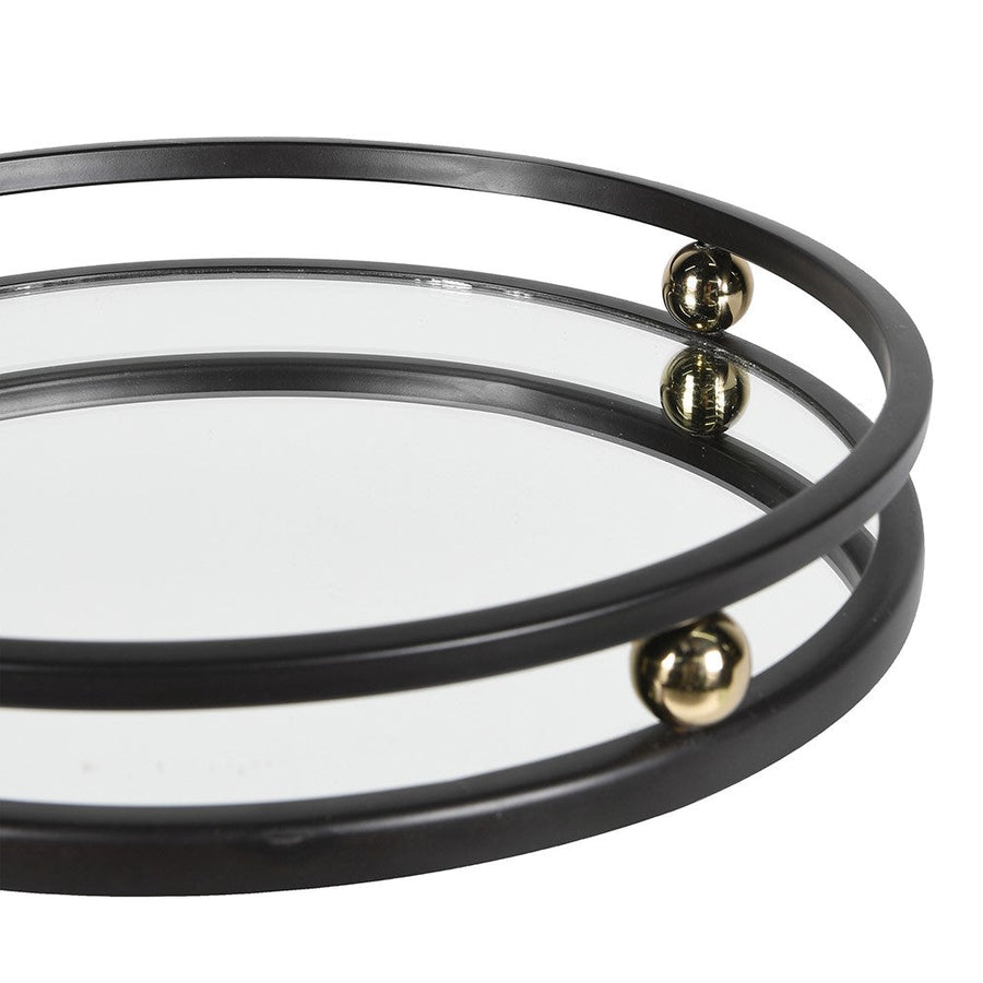 Art Deco Mirror Tray – Elegant Brass & Glass Design