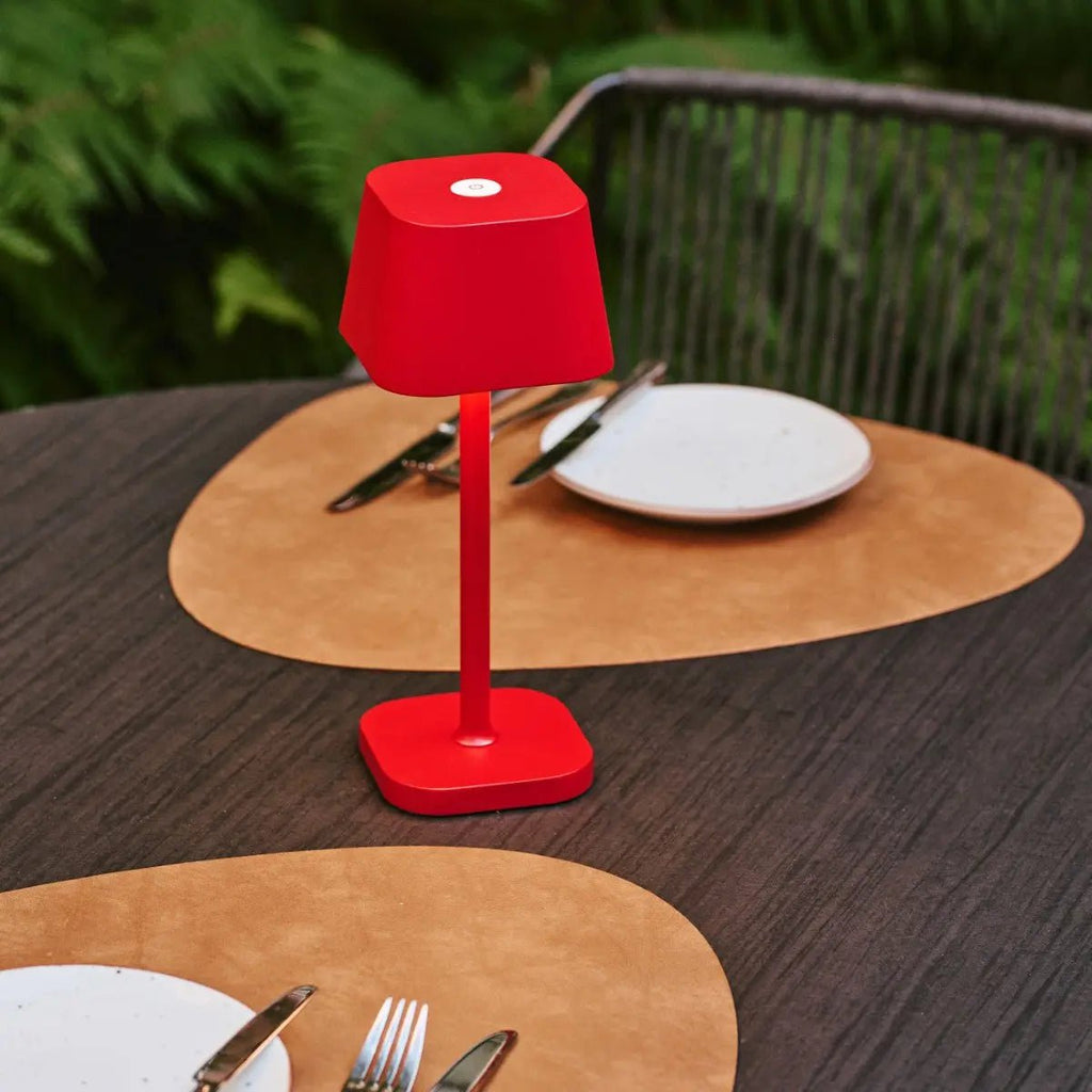 Ava Berry Red Rechargeable Table Lamp | Stylish, Cordless & Dimmable - LUXONAS HOME