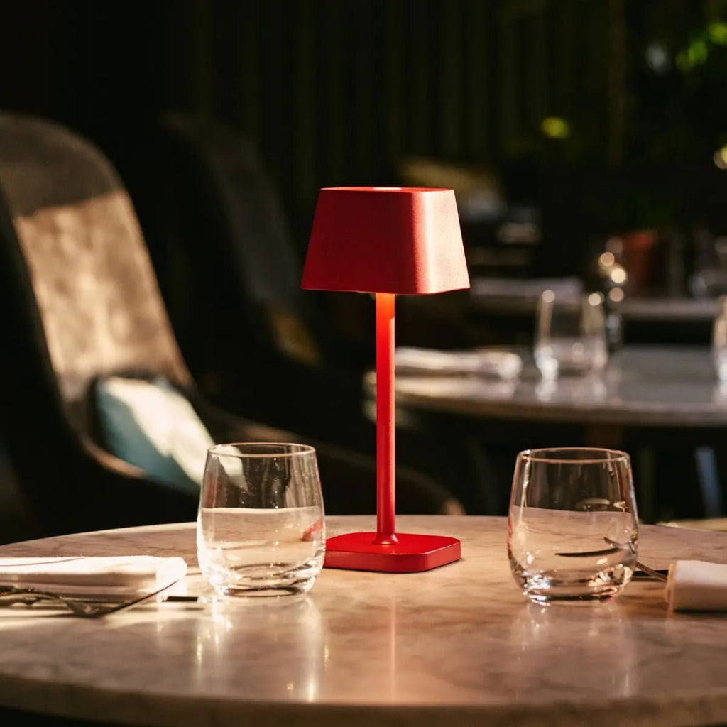 Ava Berry Red Rechargeable Table Lamp | Stylish, Cordless & Dimmable - LUXONAS HOME