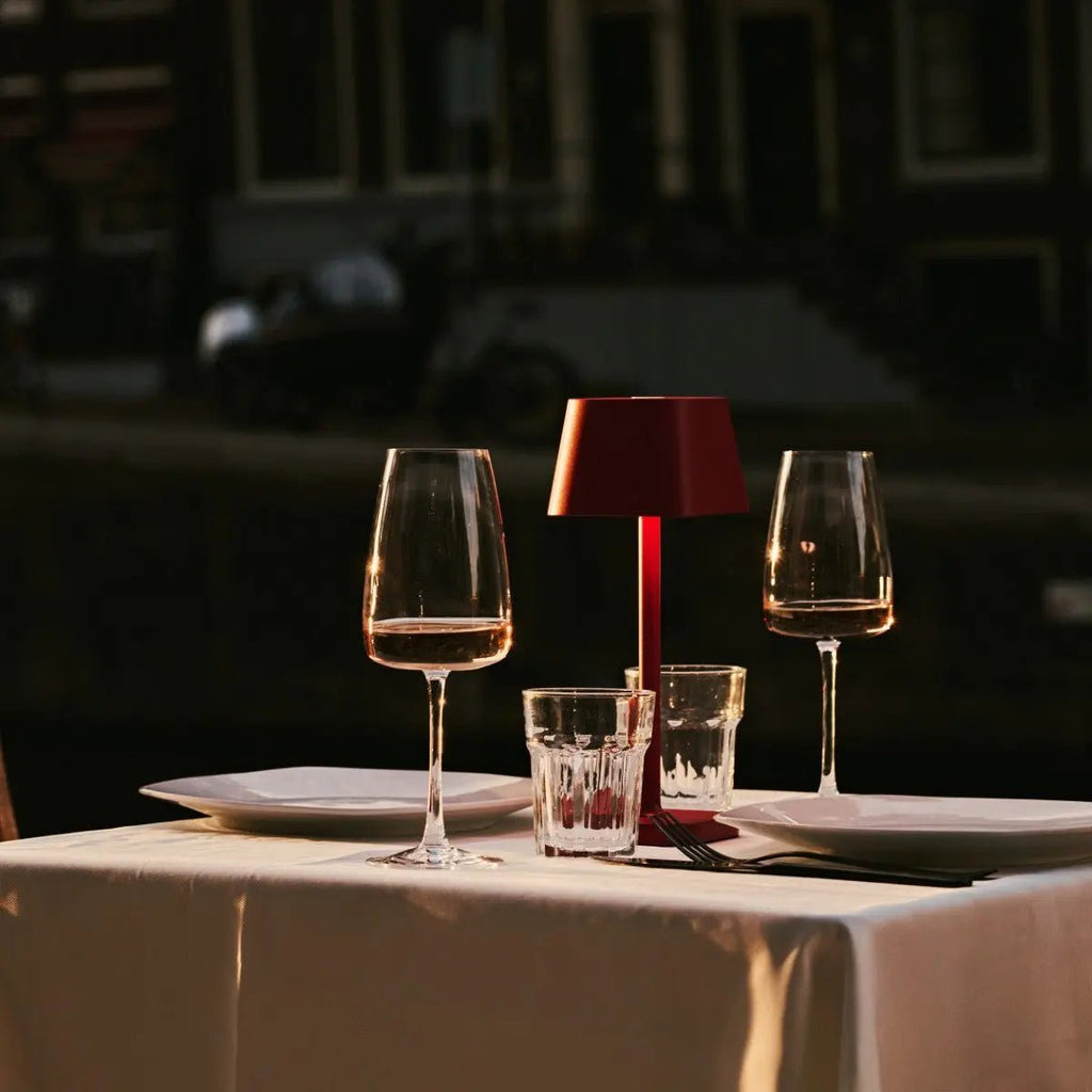 Ava Berry Red Rechargeable Table Lamp | Stylish, Cordless & Dimmable - LUXONAS HOME