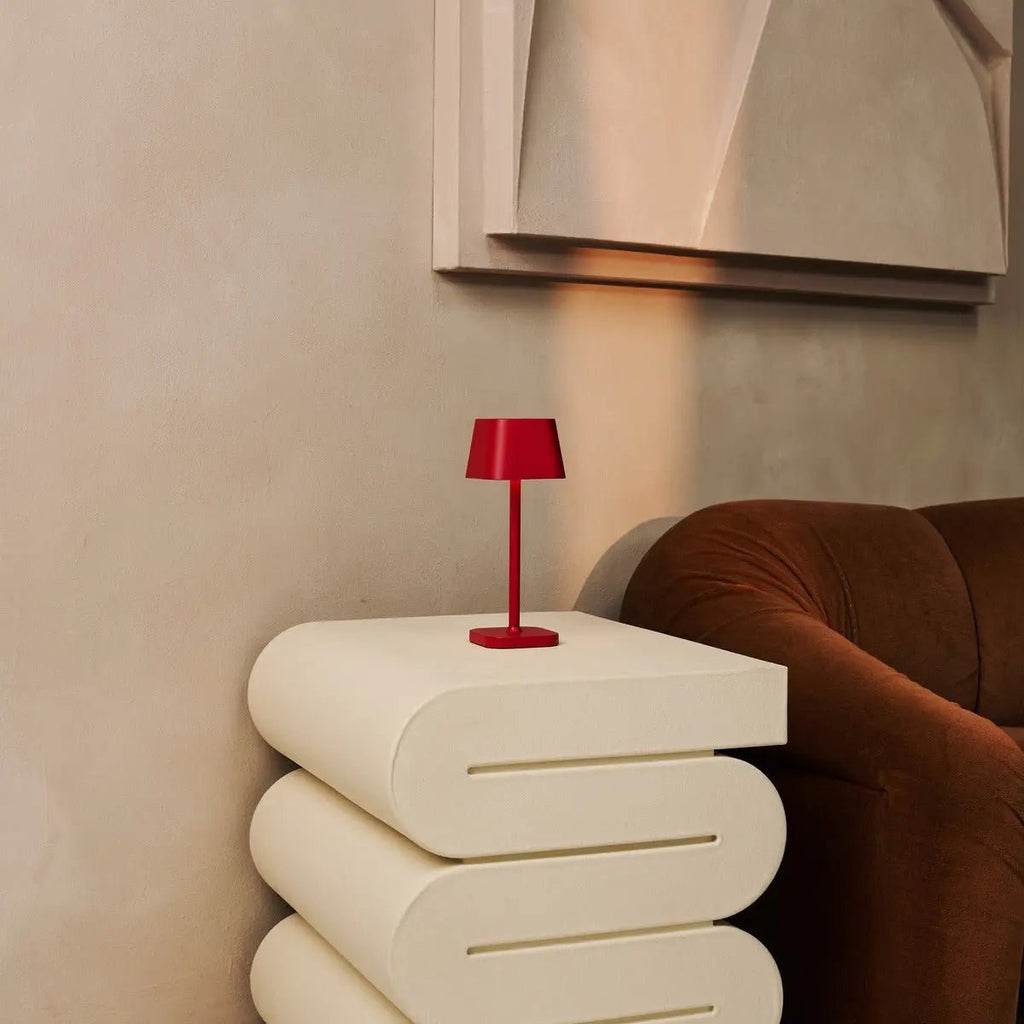 Ava Berry Red Rechargeable Table Lamp | Stylish, Cordless & Dimmable - LUXONAS HOME