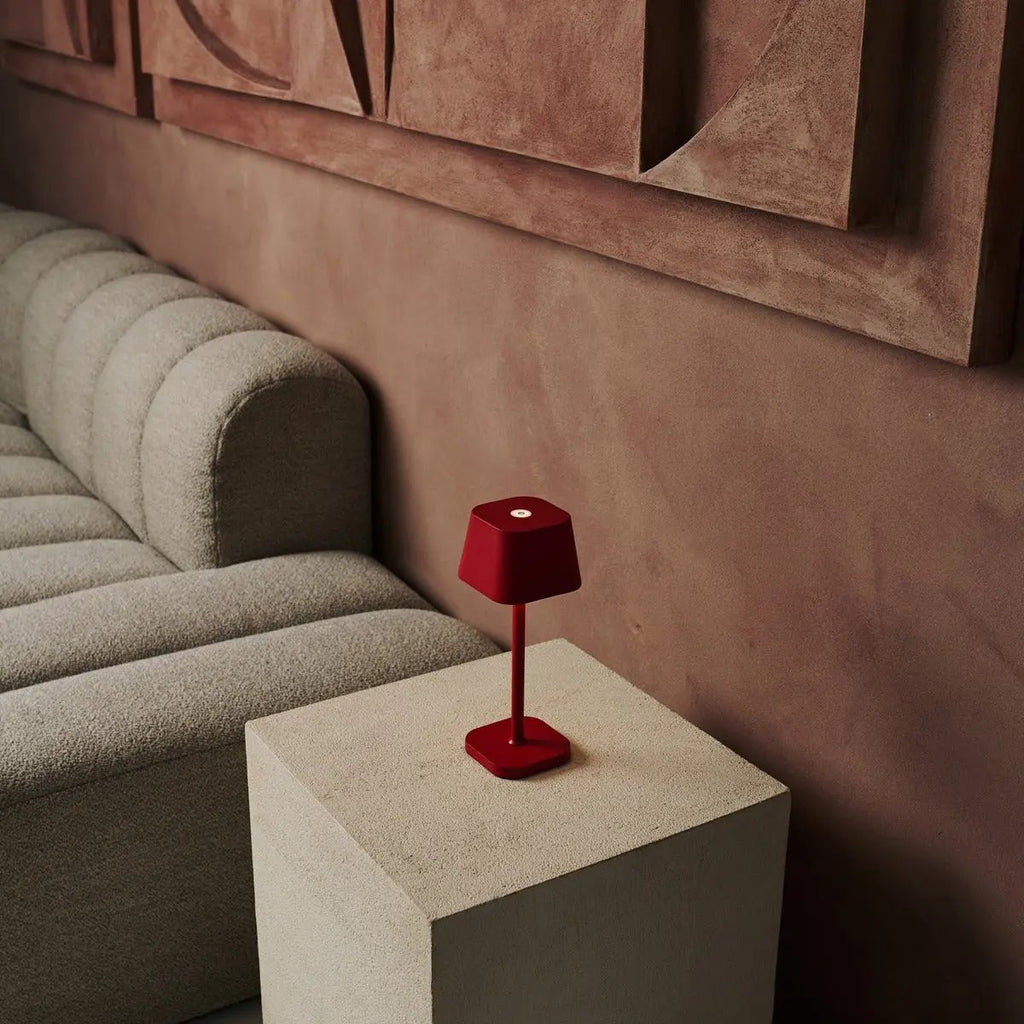 Ava Berry Red Rechargeable Table Lamp | Stylish, Cordless & Dimmable - LUXONAS HOME