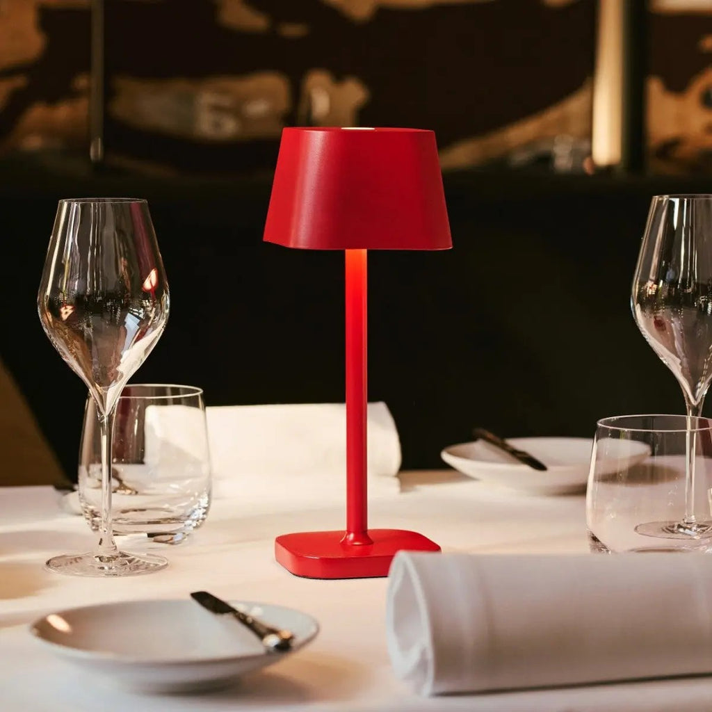 Ava Berry Red Rechargeable Table Lamp | Stylish, Cordless & Dimmable - LUXONAS HOME