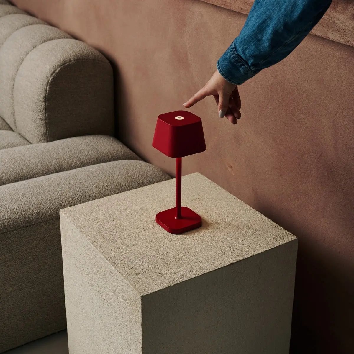 Ava Berry Red Rechargeable Table Lamp | Stylish, Cordless & Dimmable - LUXONAS HOME