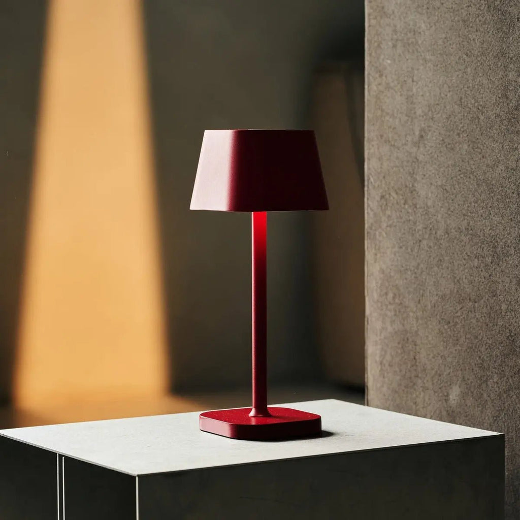Ava Berry Red Rechargeable Table Lamp | Stylish, Cordless & Dimmable - LUXONAS HOME