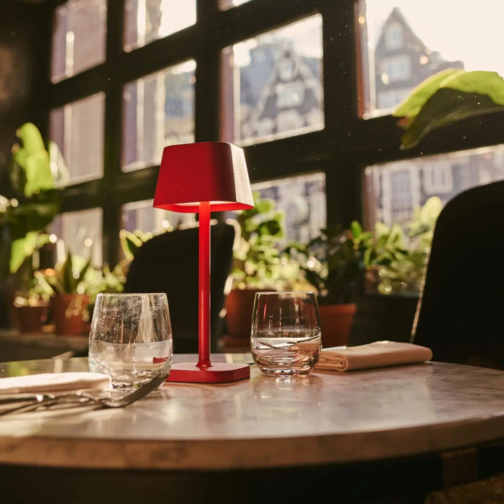 Ava Berry Red Rechargeable Table Lamp | Stylish, Cordless & Dimmable - LUXONAS HOME