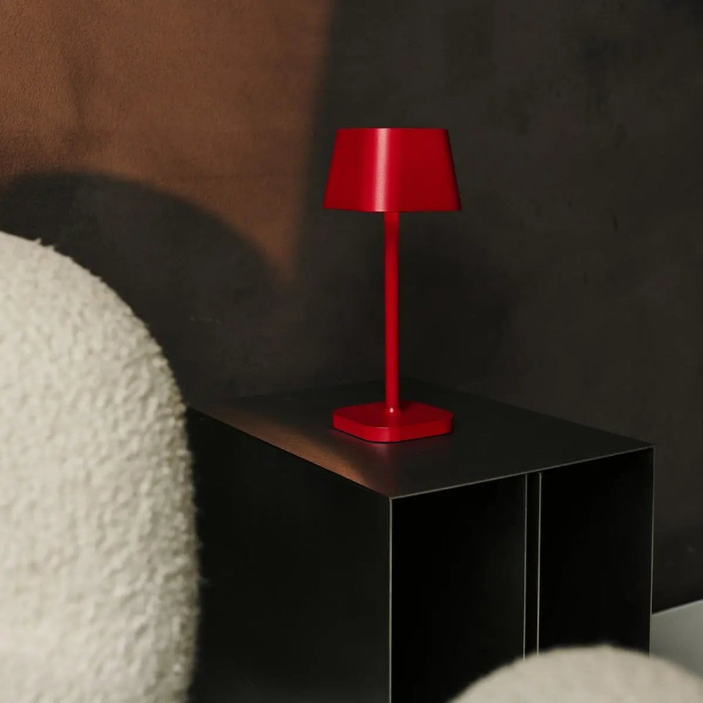 Ava Berry Red Rechargeable Table Lamp | Stylish, Cordless & Dimmable - LUXONAS HOME