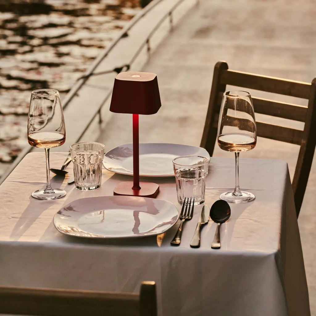 Ava Berry Red Rechargeable Table Lamp | Stylish, Cordless & Dimmable - LUXONAS HOME