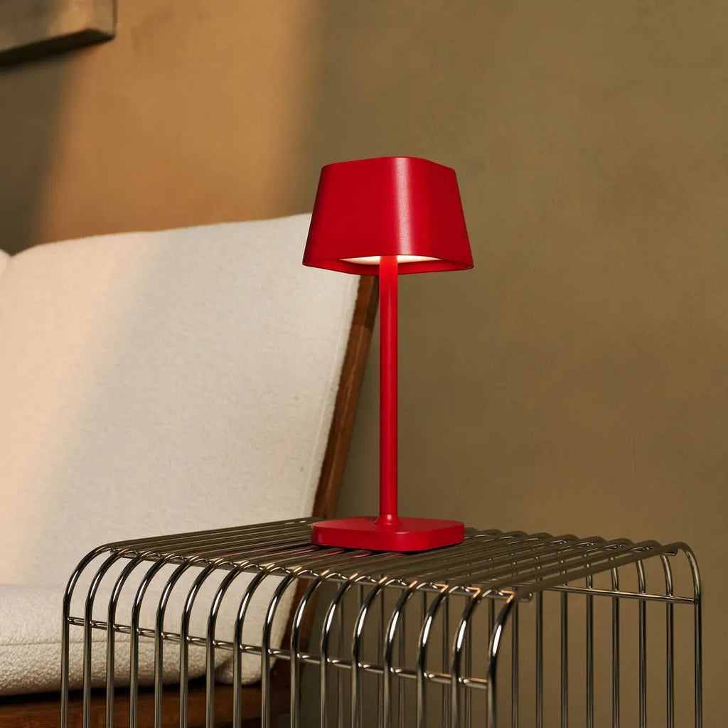 Ava Berry Red Rechargeable Table Lamp | Stylish, Cordless & Dimmable - LUXONAS HOME