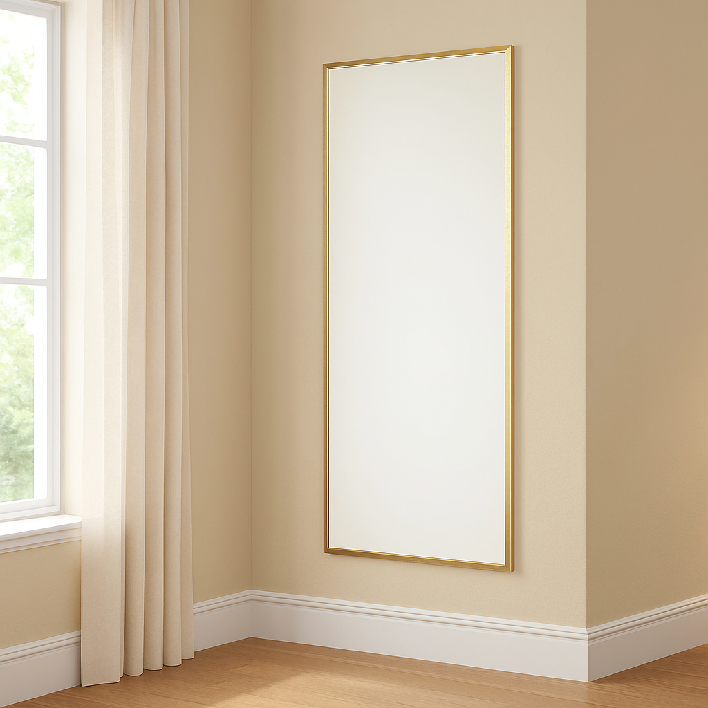 Elegant Golden Aluminium Mirror 50 x 100 cm