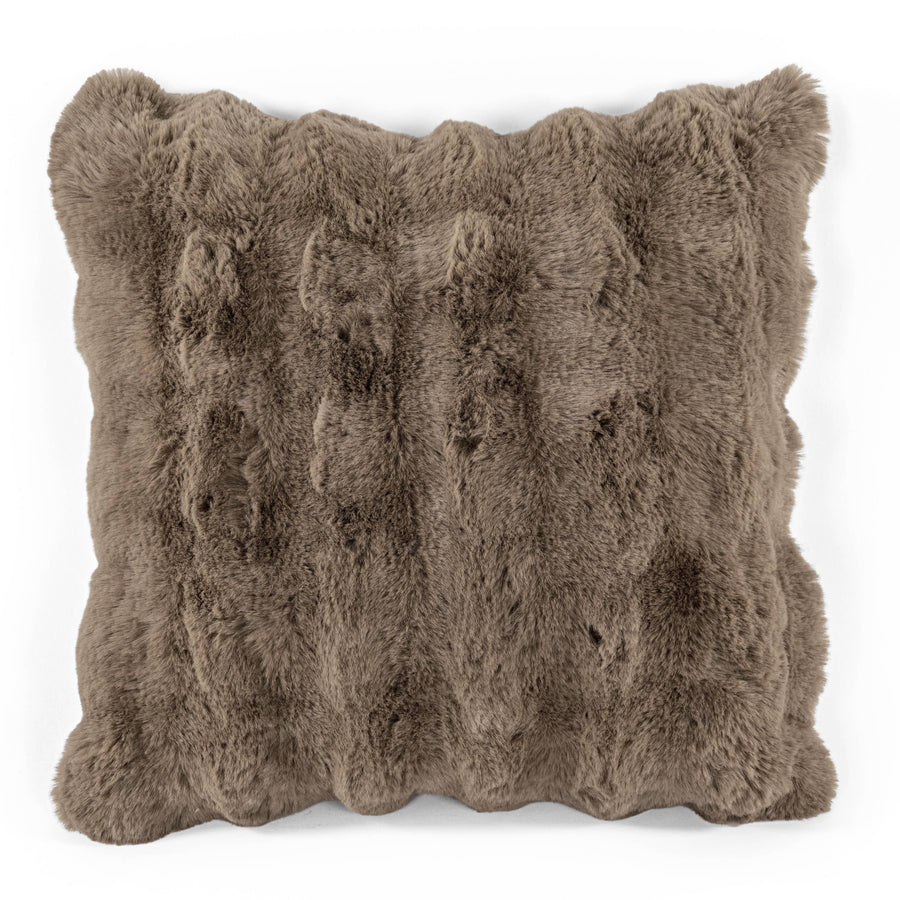 Cushion (filled) Bubble rabbit fur - 45x45 cm: TAUPE