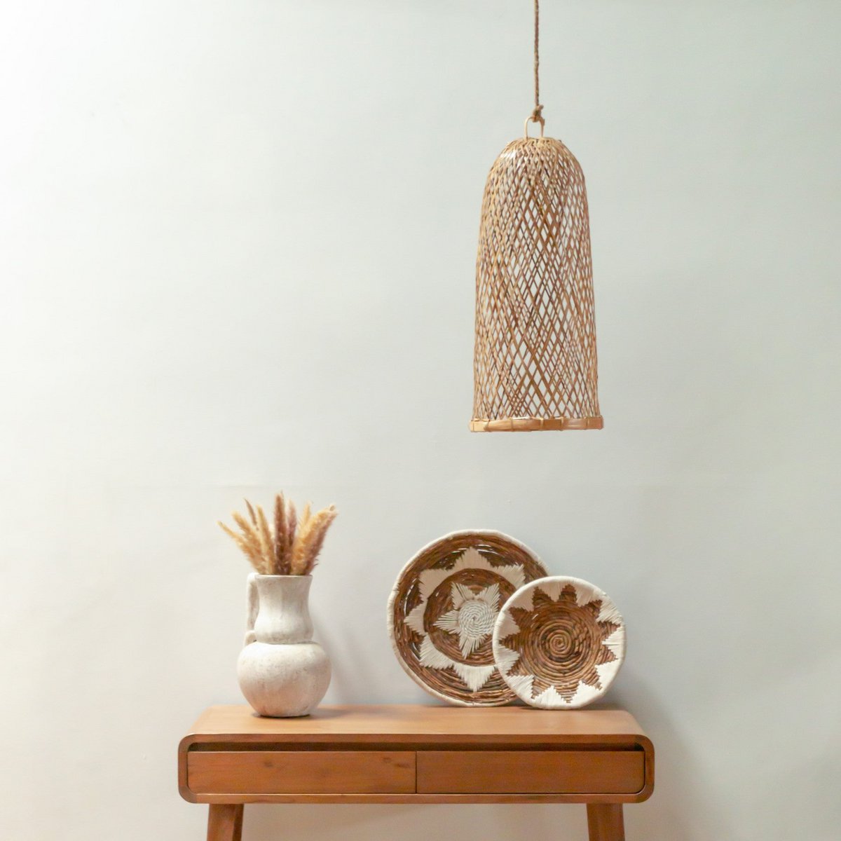 Bamboo Lamp | Natural Lampshade | Woven Ceiling Lamp CAMAYA - LUXONAS HOME