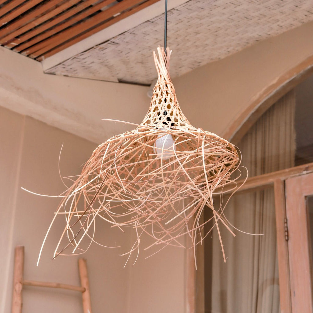Bamboo Lampshade with Tassels | Natural Lampshade | Pendant Lamp GILI - LUXONAS HOME