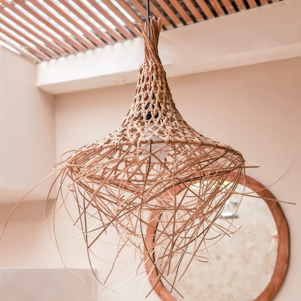 Bamboo Lampshade with Tassels | Natural Lampshade | Pendant Lamp GILI - LUXONAS HOME