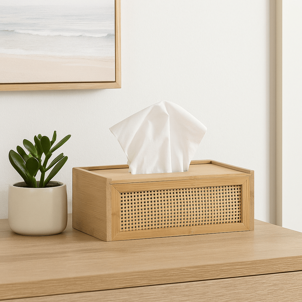 Bamboo & Rattan Tissue Box - LUXONAS