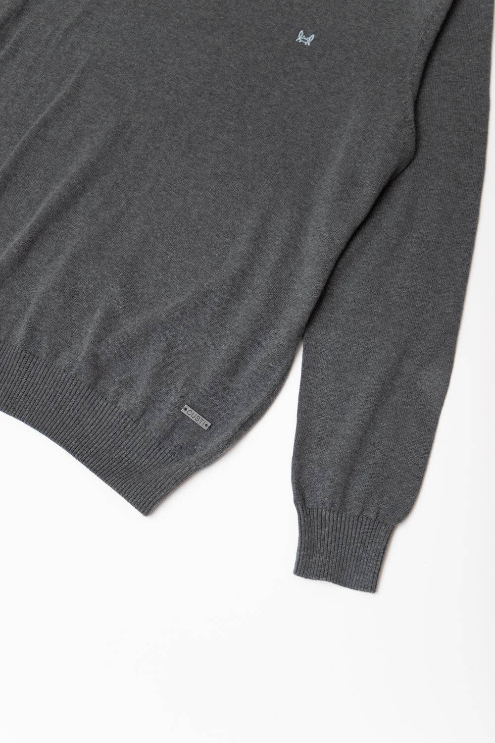 Basic Grey Round Neck Jersey - LUXONAS HOME