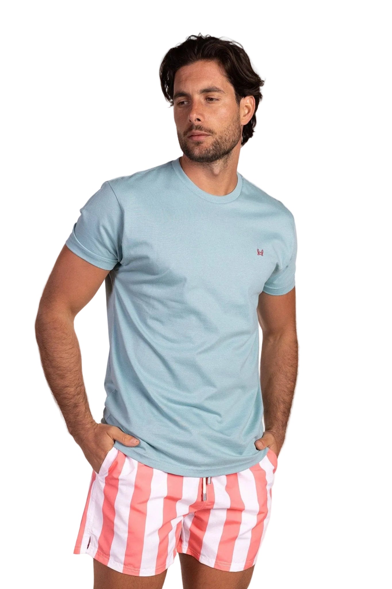 Basic Short Sleeve T-Shirt with Embroidered Logo