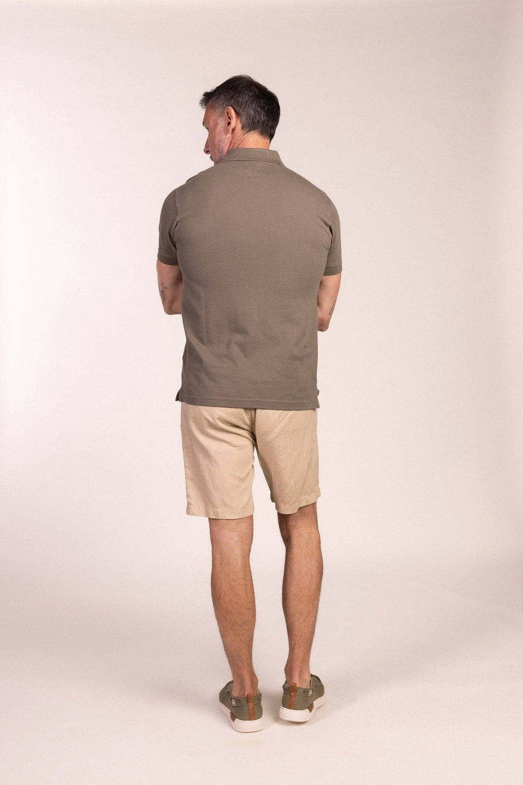Basic Short Sleeve Polo Khaki Green - LUXONAS HOME