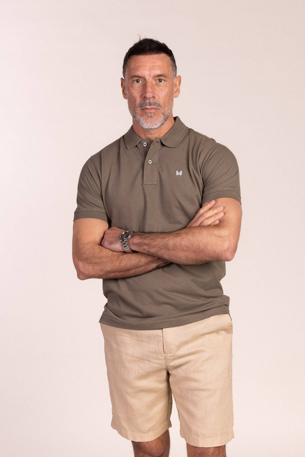 Basic Short Sleeve Polo Khaki Green - LUXONAS HOME