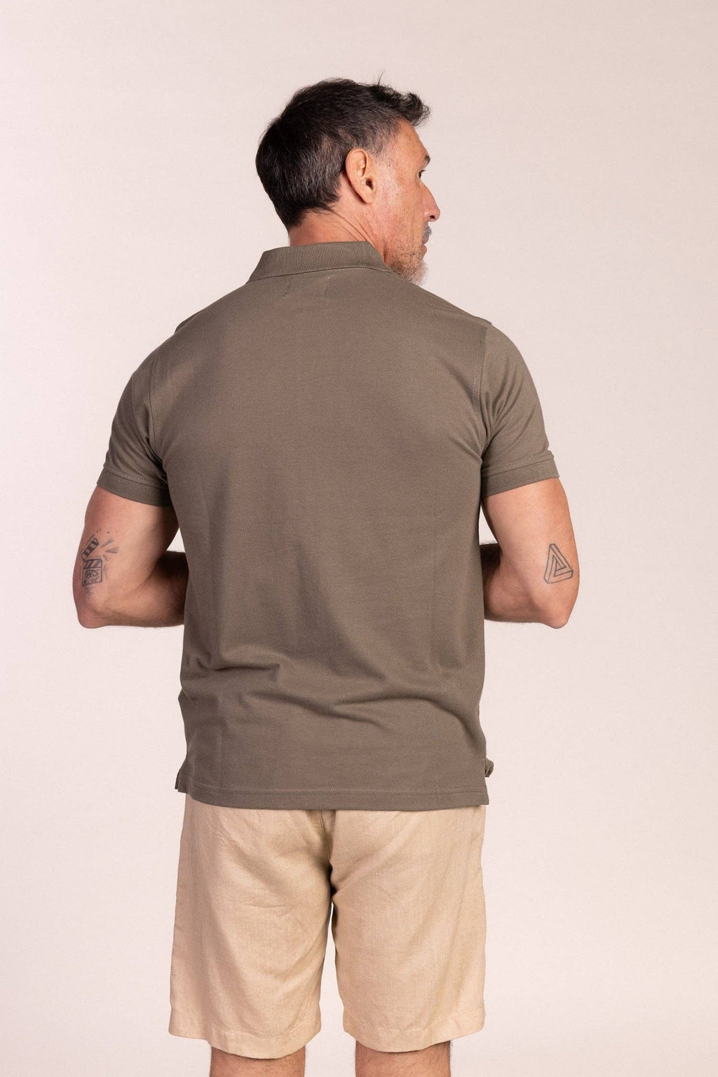 Basic Short Sleeve Polo Khaki Green - LUXONAS HOME