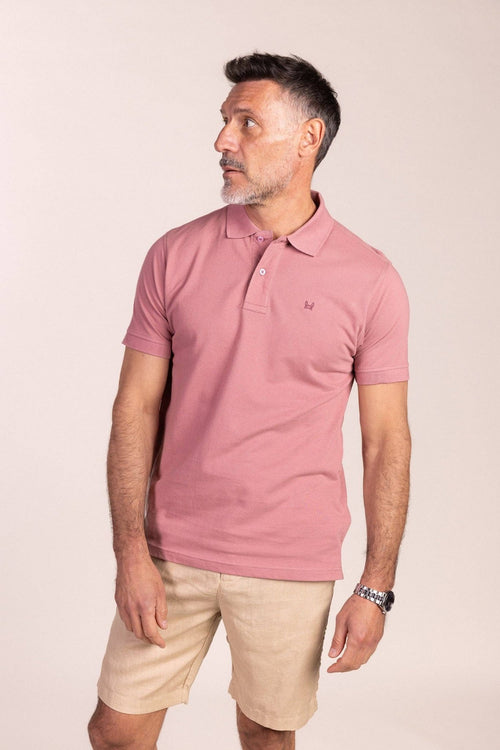 Basic Short Sleeve Polo Shirt in Pastel Pink - LUXONAS HOME