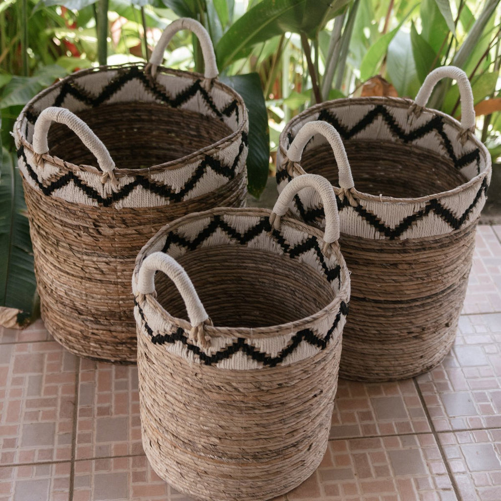 Basket | Laundry Basket | Plant Basket DALU made of Banana Fibre (3 sizes) - LUXONAS HOME