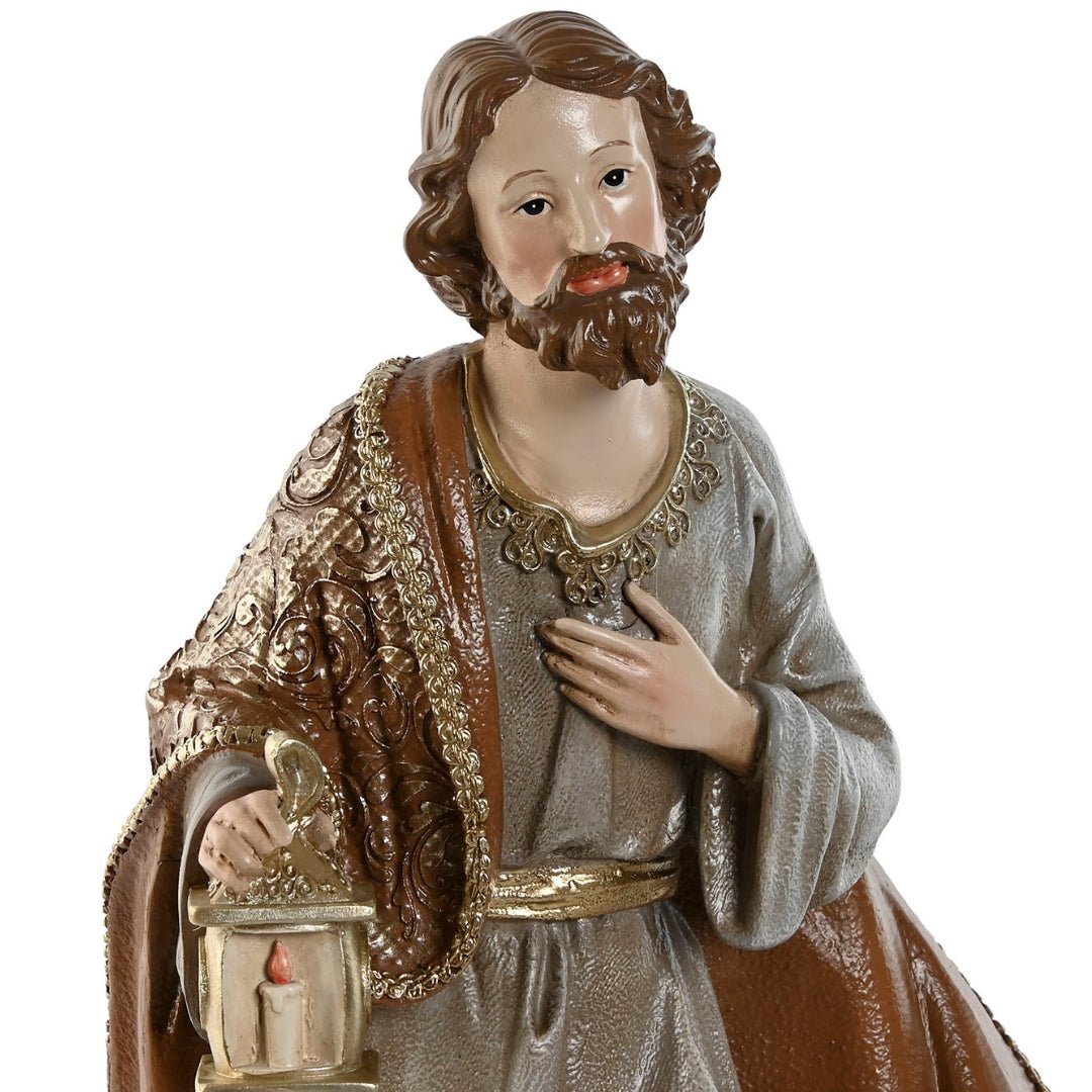 Beautiful Multi - Colored Nativity Set - 3 Resin Figurines - LUXONAS
